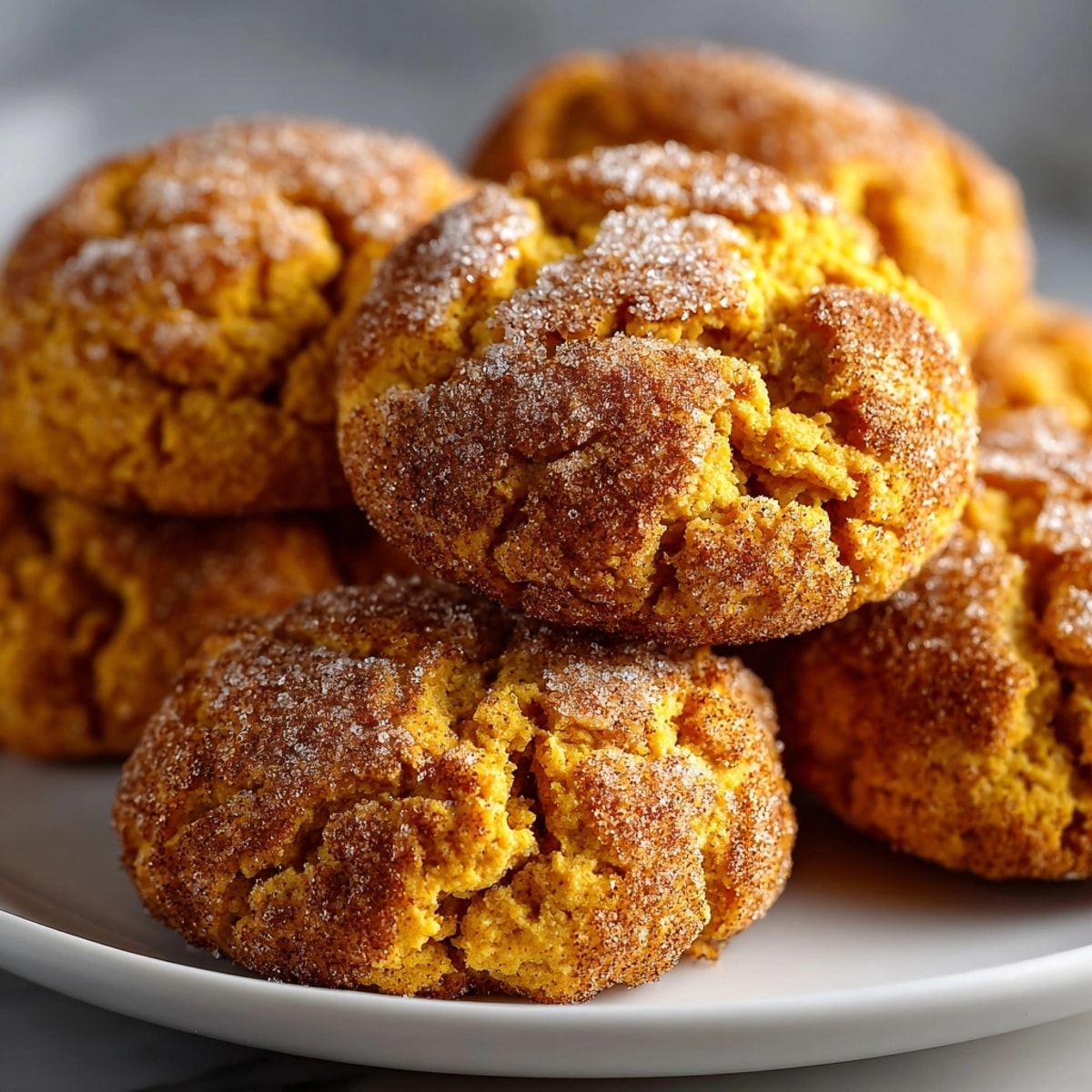 Warm, soft Pumpkin Spice Snickerdoodle Cookies cooling on a wire rack, ready to serve.
