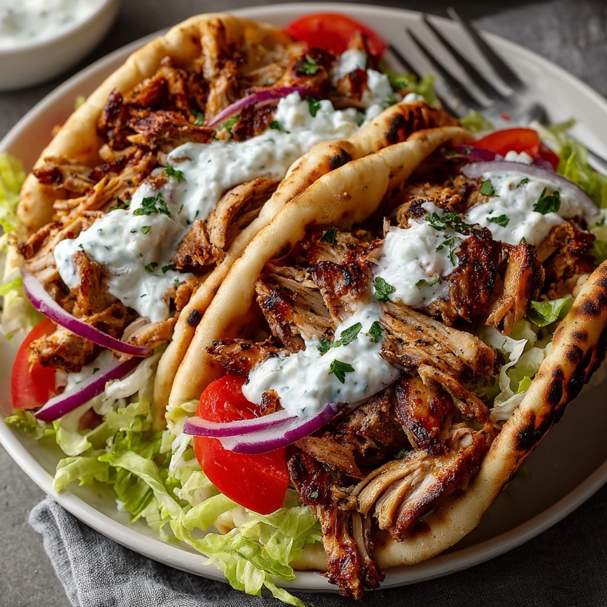 Homemade Mediterranean Chicken Gyros recipe: Grilled chicken seasoned beautifully, ready for a quick, delicious dinner!