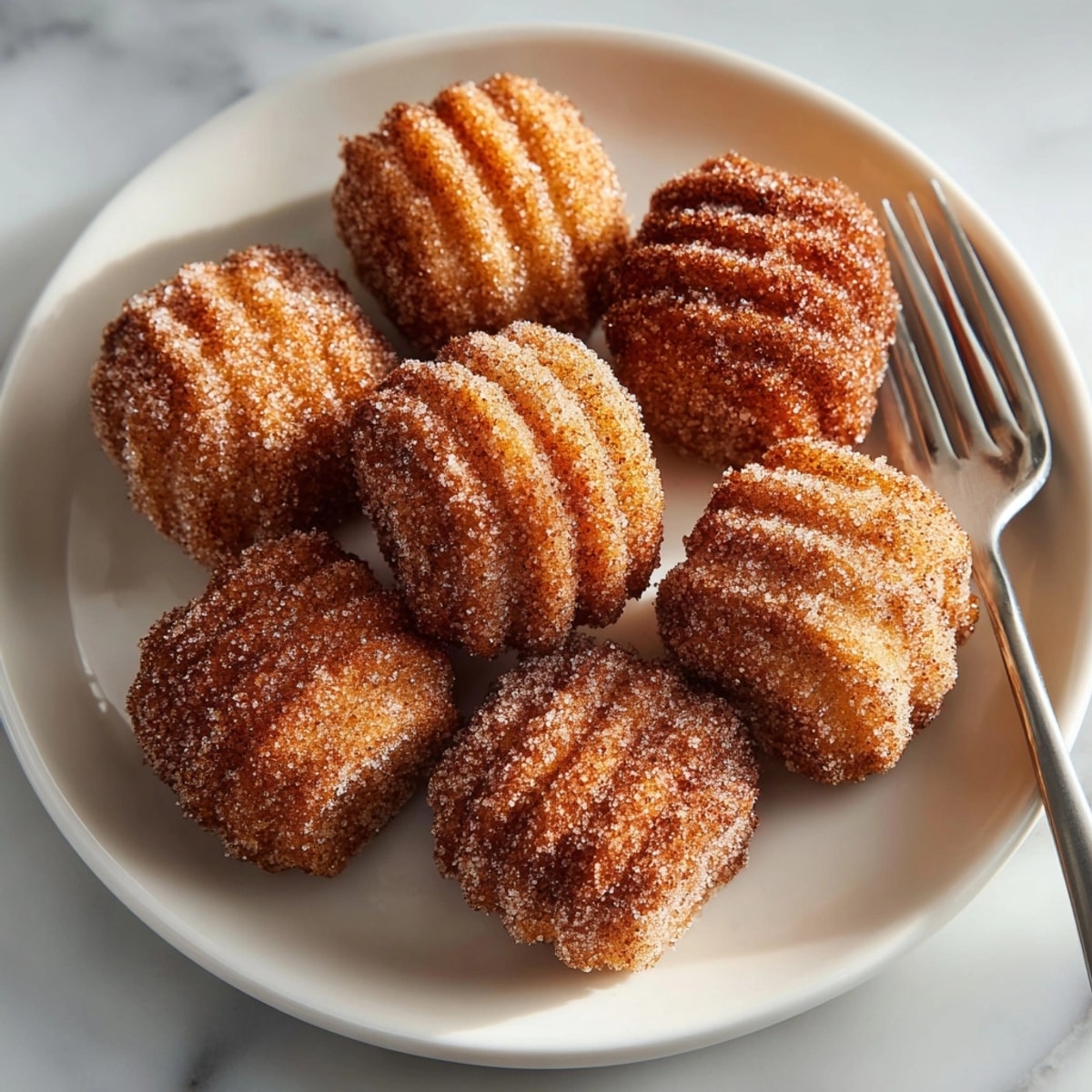 Warm, sugary Cinnamon-Sugar Churro Bites, a delightful dessert easily baked or fried.
