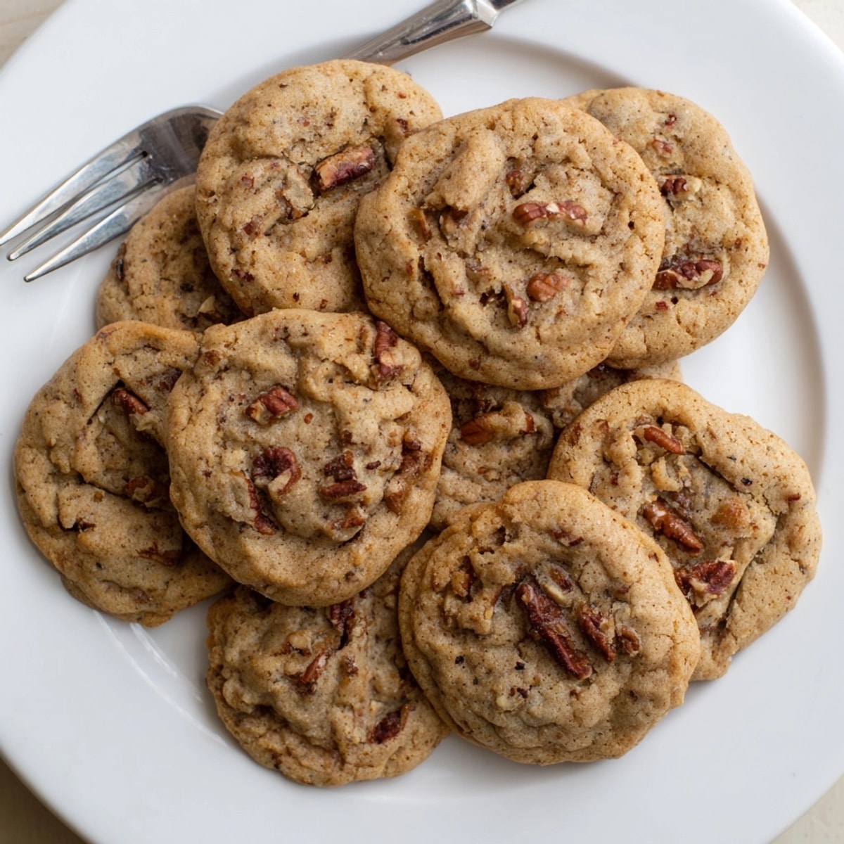 Golden brown Cinnamon Date Pecan Cookies baking sheet, warm aroma filling the kitchen.
