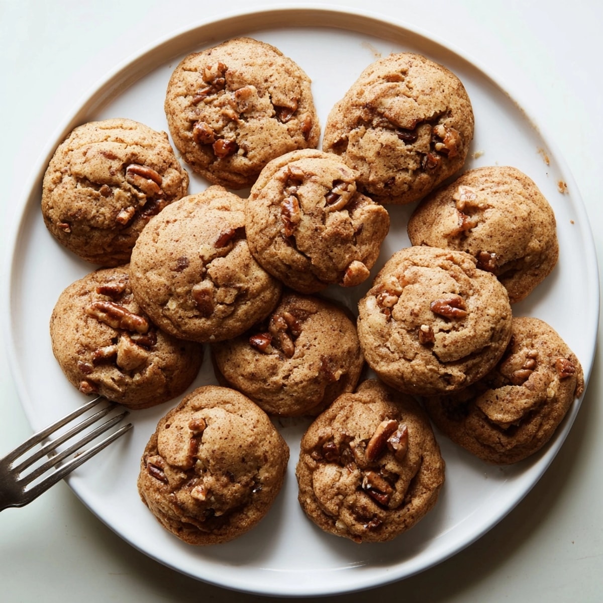 Close-up of a soft, chewy Cinnamon Date Pecan Cookie studded with dates and pecans.