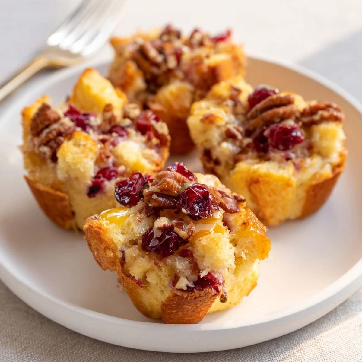 Sweet and spicy Cranberry Jalapeño French Toast Muffins, perfect for brunch gatherings.  
