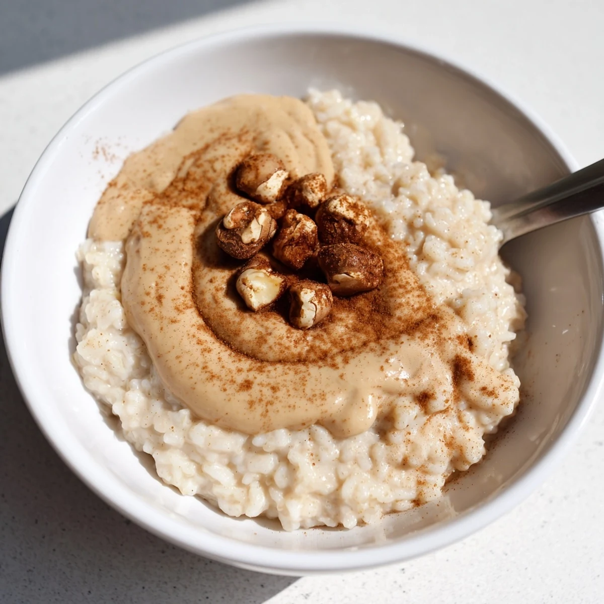 Creamy Japanese rice pudding topped with rich chestnut cream and candied chestnuts.