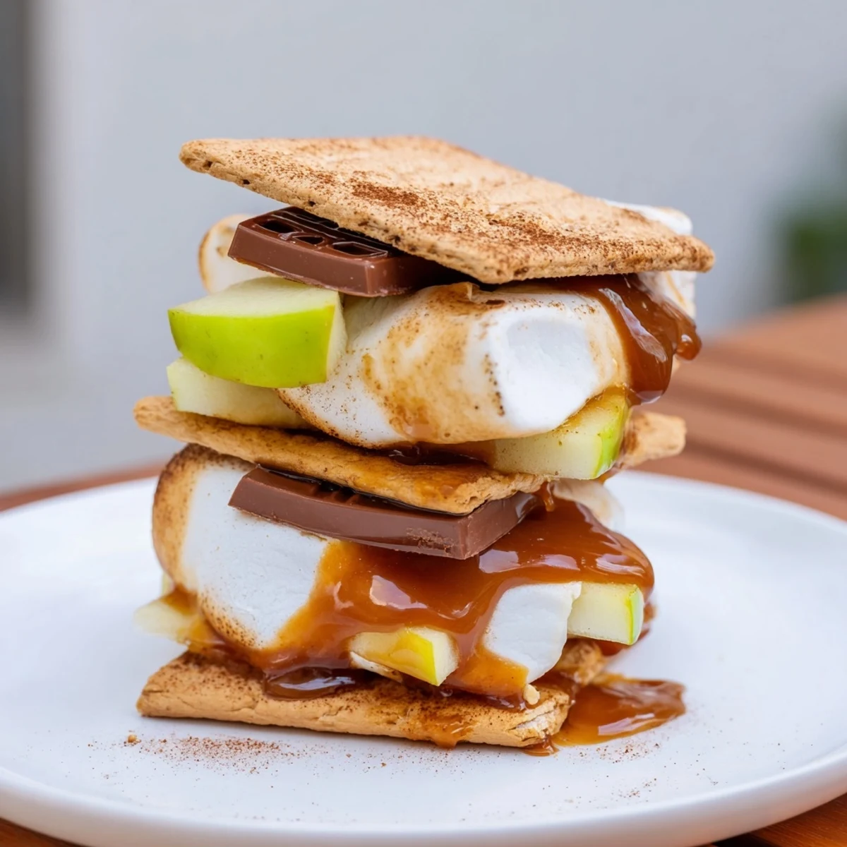 Caramel Apple S’mores Stack
