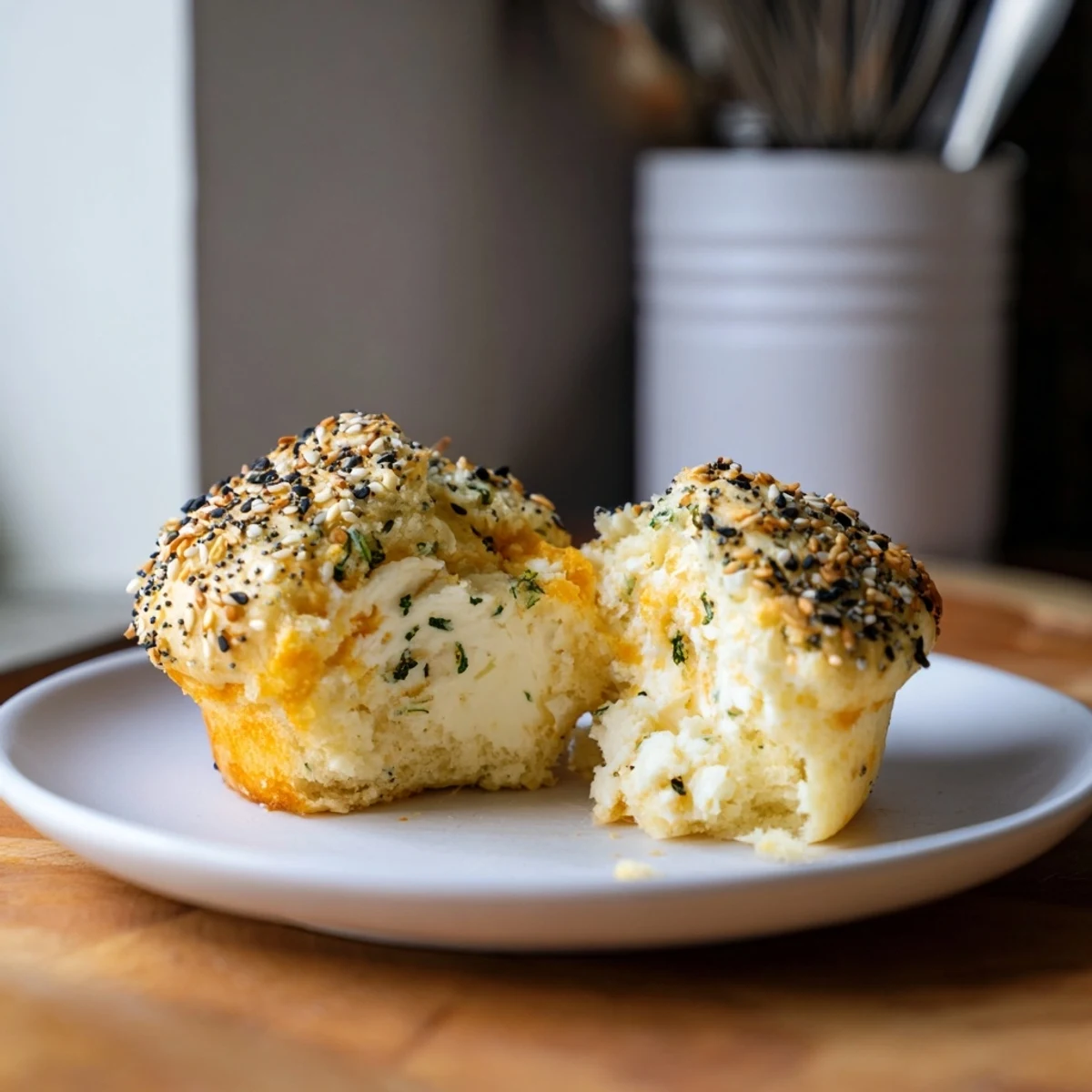 Cream Cheese Everything Bagel Muffins