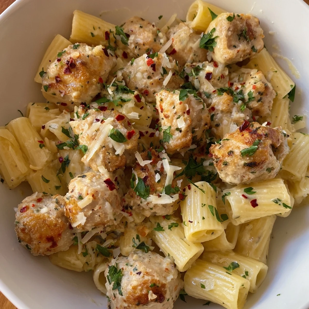 Garlic Butter Chicken Rigatoni Parmesan