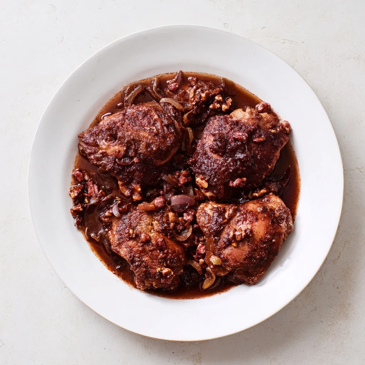 Tender Budget Fesenjan Stew with Chicken Thighs, a hearty Persian main dish for a comforting meal.