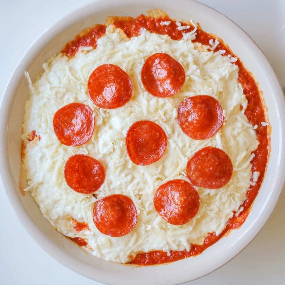 Golden-brown pizza dip, a flavorful baked appetizer with marinara sauce and melty cheese.