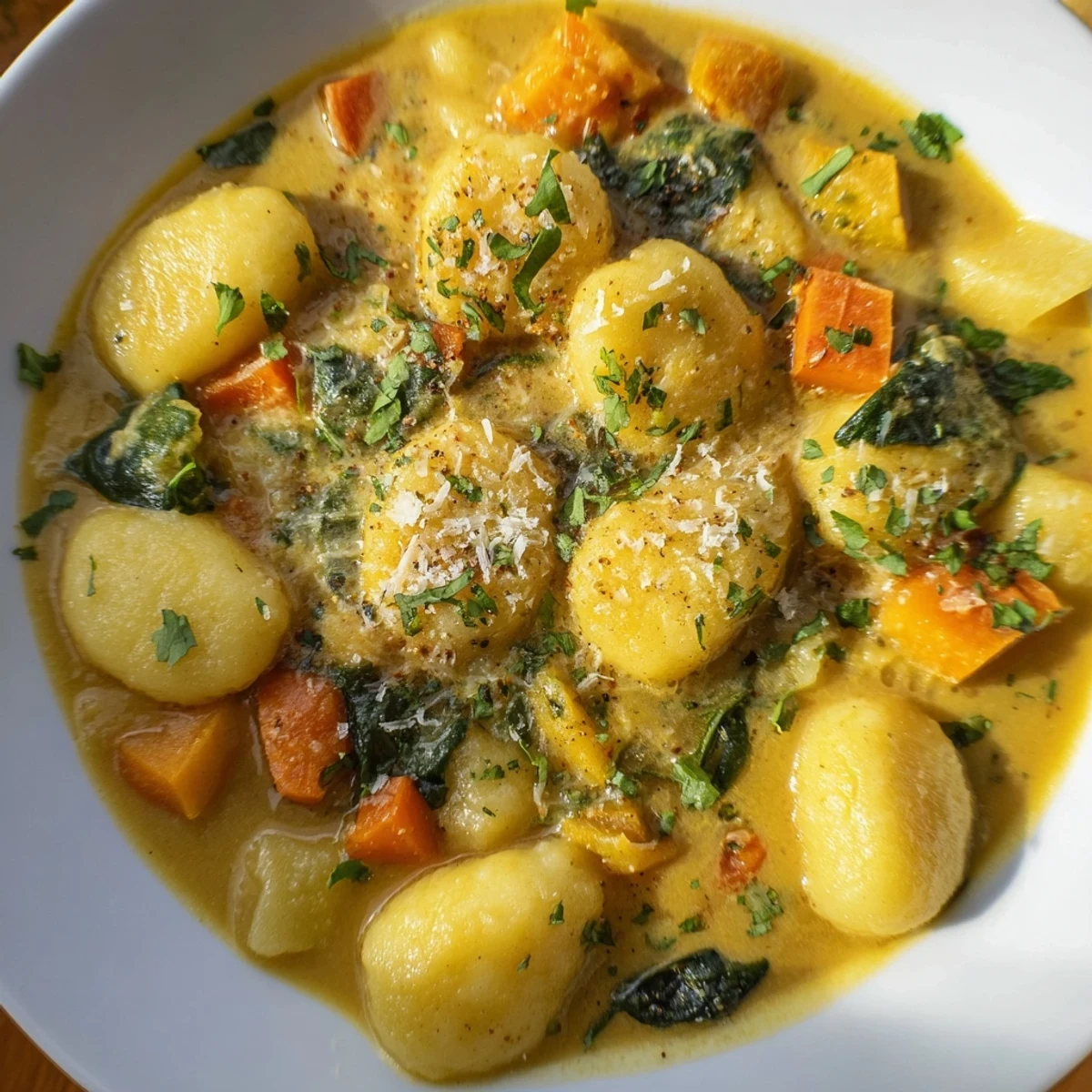 Warm and comforting, this homemade Savory Butternut Squash Gnocchi Soup is perfect for a chilly evening meal.