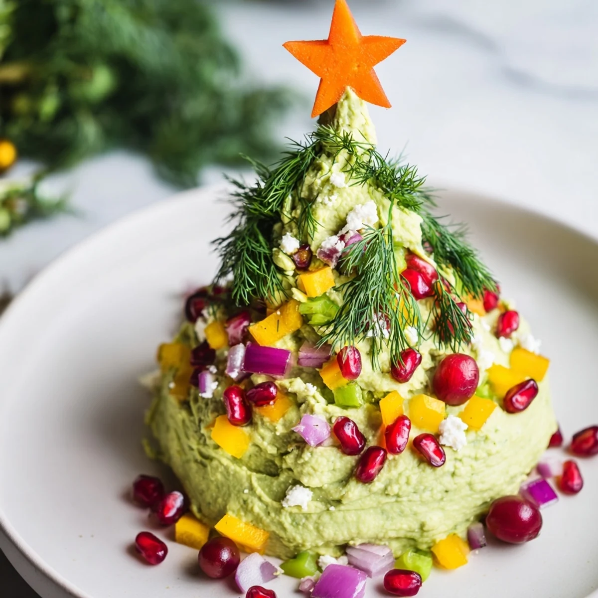 Whipped Avocado Christmas Tree