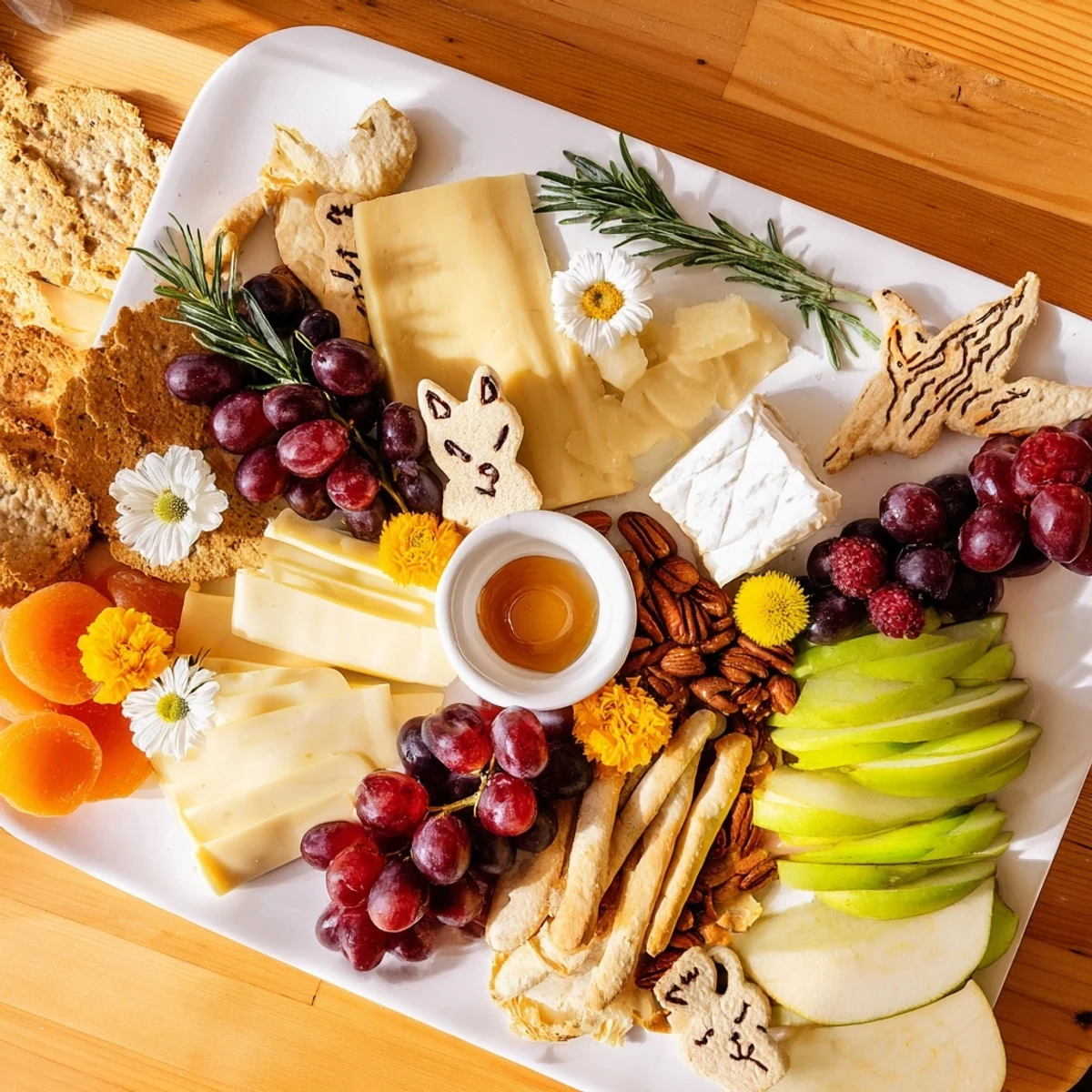 This appealing Cozy Forest Animal Board offers a delicious array of snacks, perfect for sharing and fun.