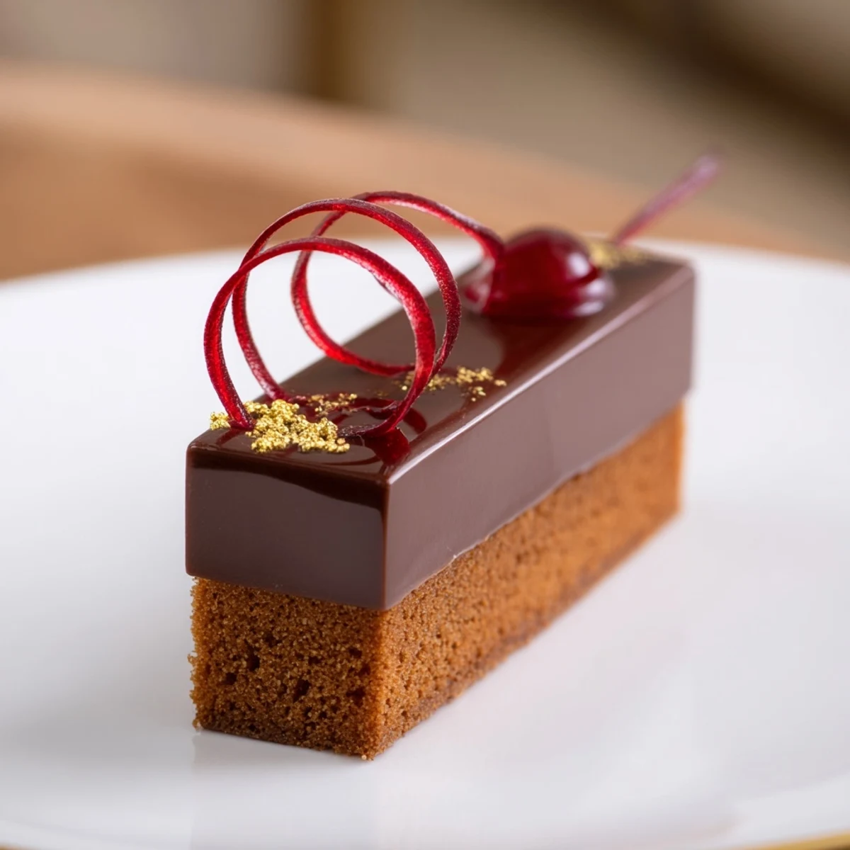 A close-up of The Golden Ratio Shell offers the perfect bite of artfully arranged dessert.