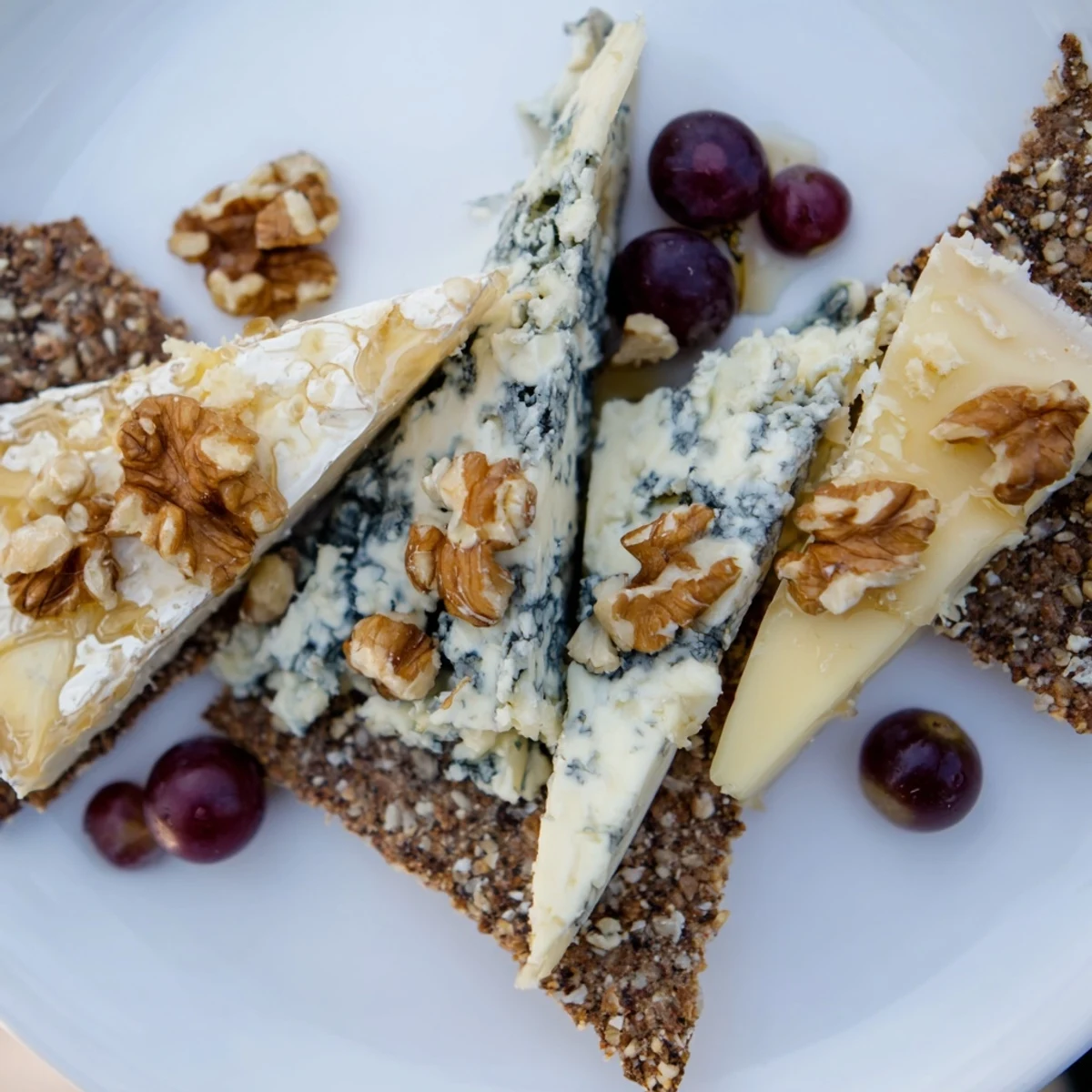 Imagine "The Blue Ridge Mountains" cheese platter: a stunning arrangement of mountain-shaped cheeses with walnuts and fruit.