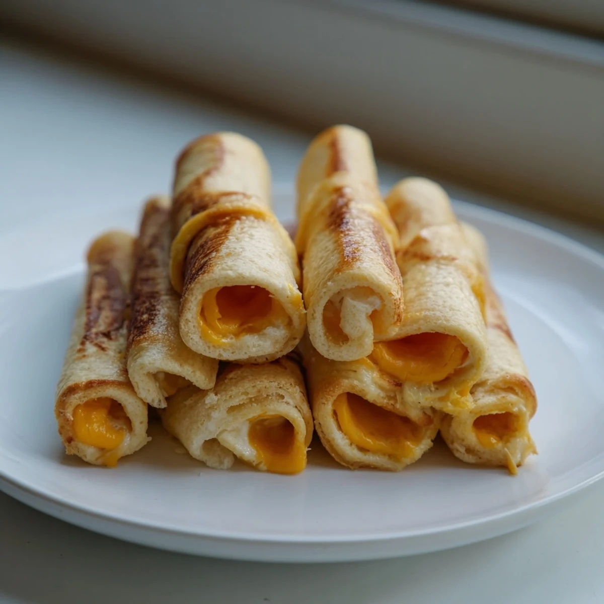 Golden, melty Easy Christmas Grilled Cheese Rollups, perfect with warm tomato soup for dipping into a holiday treat.