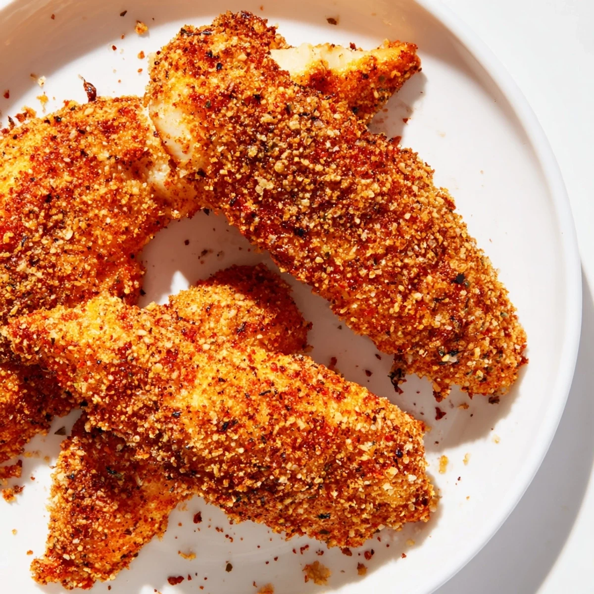 Golden, crunchy Crispy Air-Fried Chicken Tenders, ready to dip in your favorite sauce for a satisfying meal.