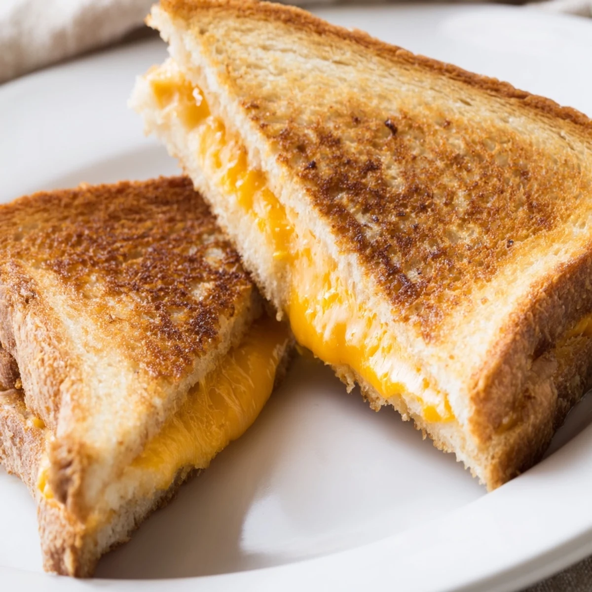 A classic American Mayo Grilled Cheese, showcasing a wonderfully toasted exterior and a gooey cheese center.
