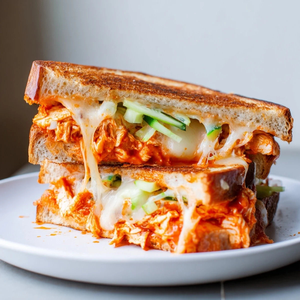 Crispy-grilled Gochujang Mayo Chicken Sandwich features a spicy chicken filling and toasted sourdough bread.