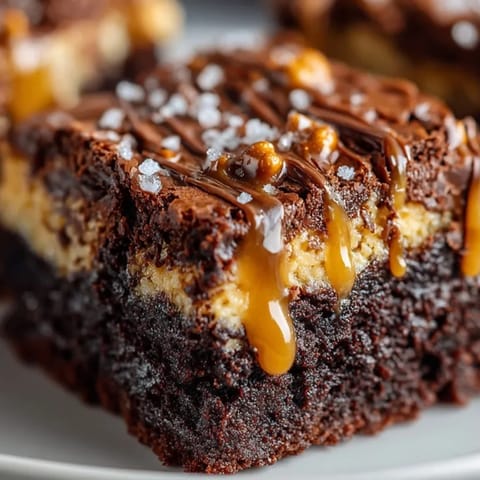 Homemade salted caramel pretzel brownies: decadent layers with salty, crunchy, and sweet contrast.
