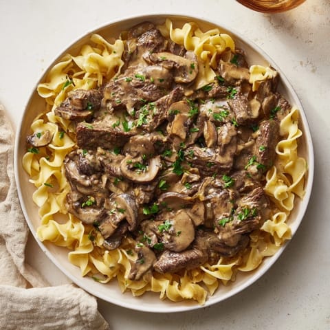 Creamy Mushroom Beef Stroganoff