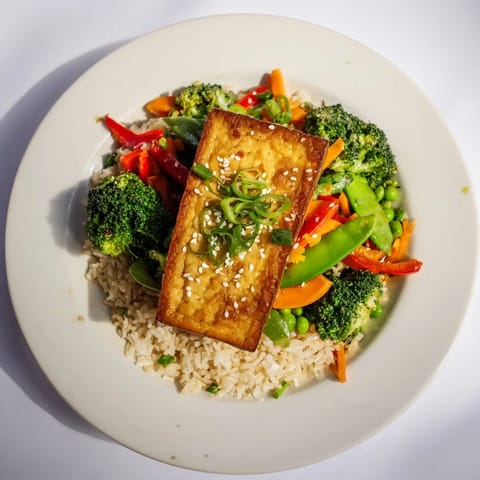 Pressed Tofu Steaks Vegetables