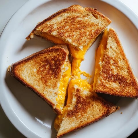 Close-up of a perfectly cooked Mayo Grilled Cheese, sandwich with bubbling cheese, ideal for lunch.