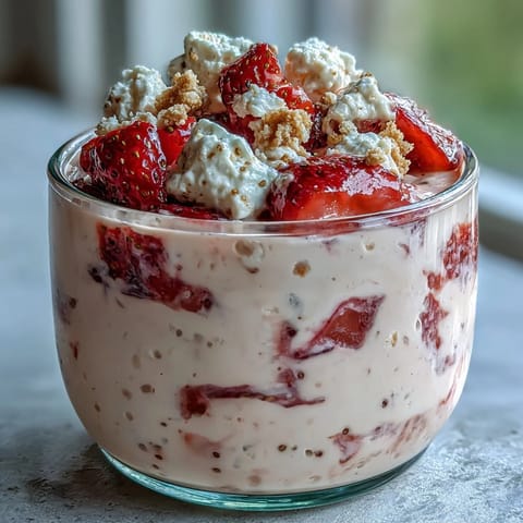 Cottage Cheese Strawberry Oats