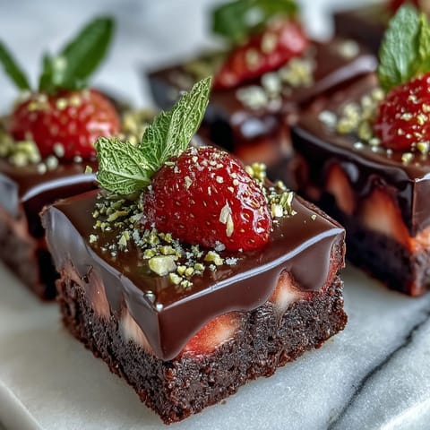 Dubai Chocolate Strawberry Cups with Pistachio Crunch: golden-topped chocolate cups filled with juicy strawberries and a crunchy pistachio layer, perfect for an elegant dessert spread.
