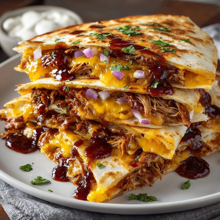 Savory BBQ Pulled Pork Quesadillas, a fusion of flavors, ready to be served.