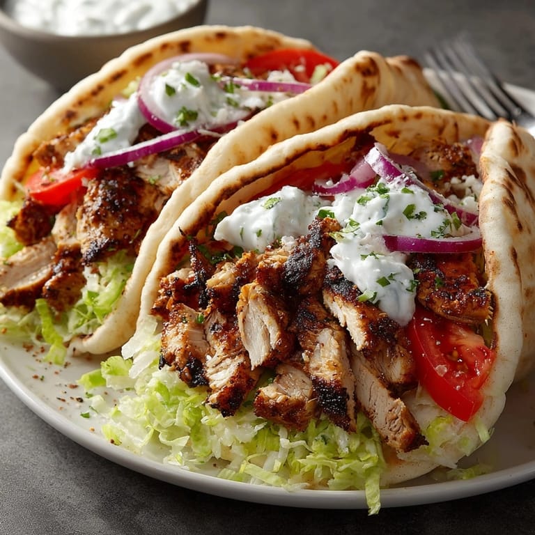 Bursting with flavor, these Mediterranean Chicken Gyros are a satisfying, healthy weeknight meal.