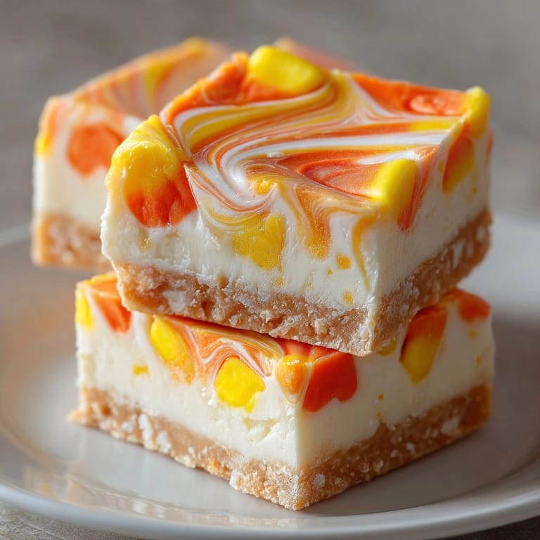 Easy no-bake Candy Corn Fudge Swirl recipe, perfect for Halloween dessert tables.
