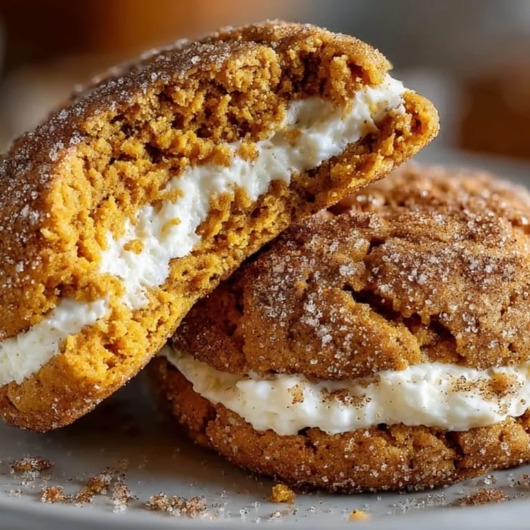 Homemade Cheesecake-Stuffed Pumpkin Cookies: spicy, soft pumpkin enrobes a surprise creamy, tangy filling.