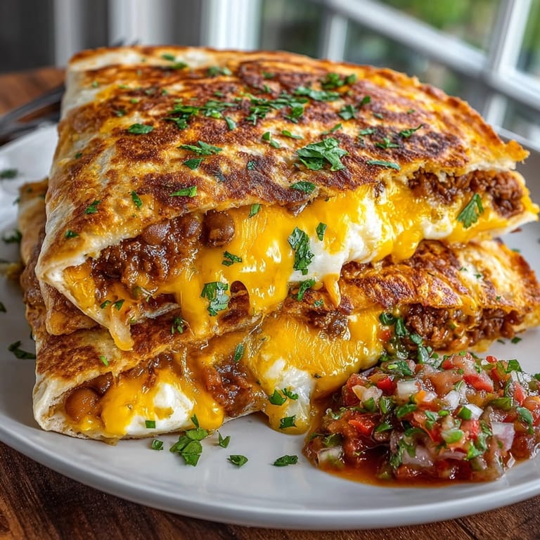 Toasterdilla recipe image shows a simple cheese and bean snack, served warm.