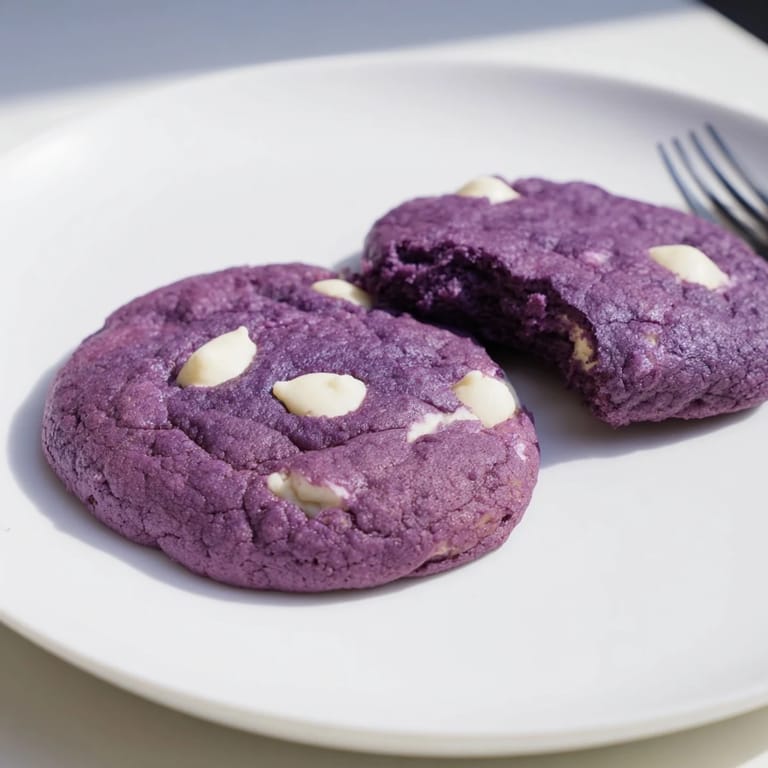 Festive assortment of ube cookies, perfect for Thanksgiving sharing and cozy gatherings.