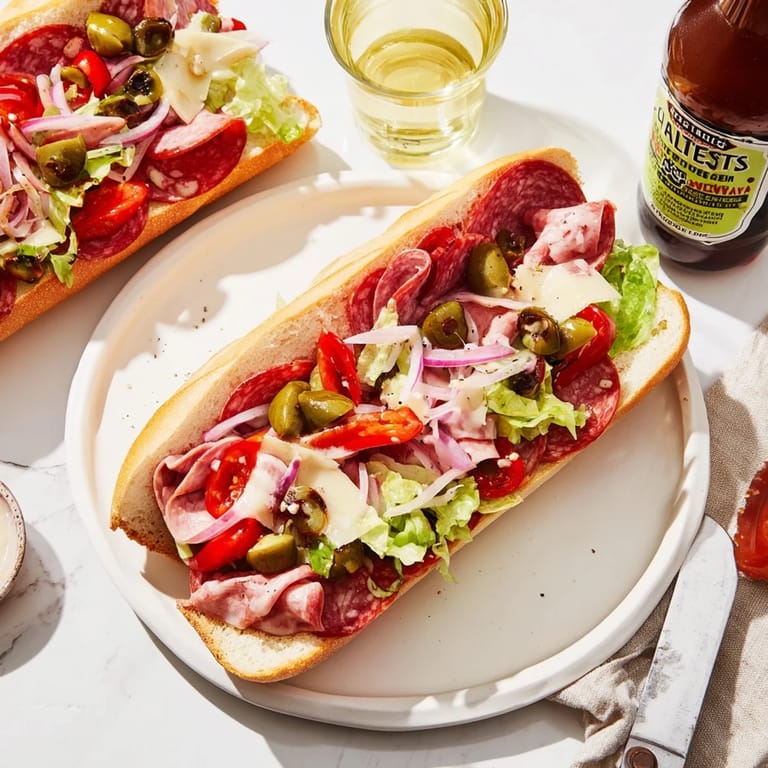 Delicious Flavor Mash-Up Sandwiches drizzled with creamy dressing and full of zesty ingredients.  