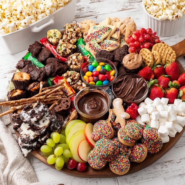Festively assembled Dessert Boards showcasing cookies, fruits, and dips for sharing joyfully.