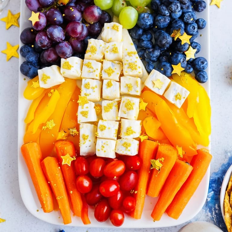 Imagine a fun Blast Off Spaceship Snack Board: crackers, pretzels, and star sprinkles for a yummy treat.