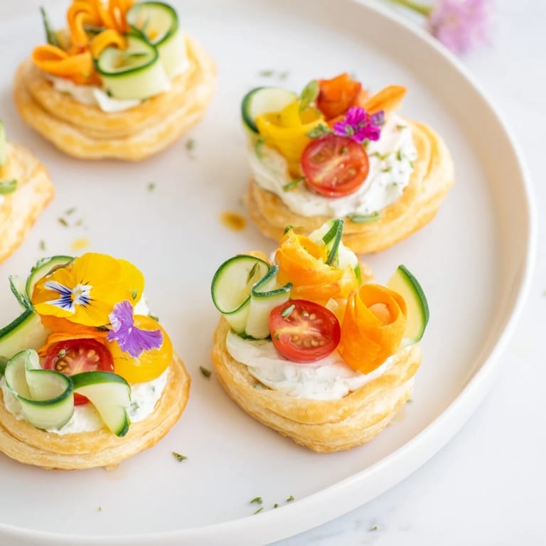 Imagine the charming Fairy Garden Flower Shaped Snacks: delicious, floral-inspired veggie and cream cheese bites.