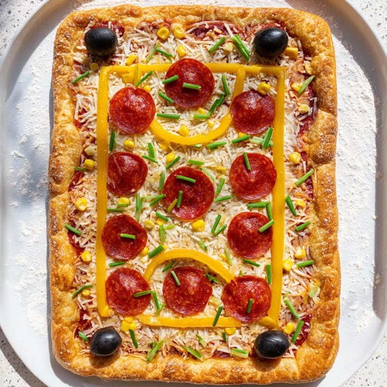 Hot, cheesy Basketball Court Pizza featuring a fun basketball design, perfect for game-day feasts.