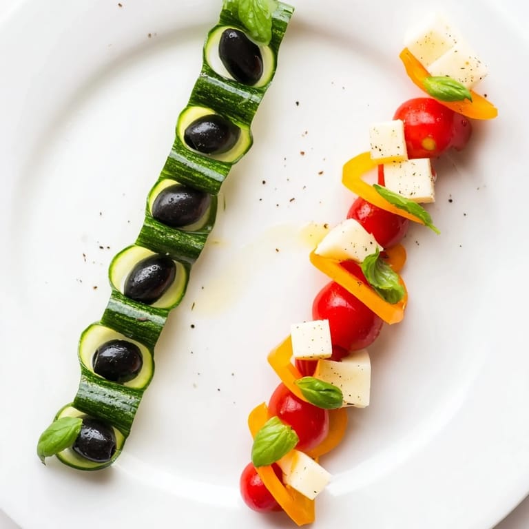 Delicious Double Helix Genetic Code appetizer, arranged visually on a platter with cheese rungs mimicking DNA.