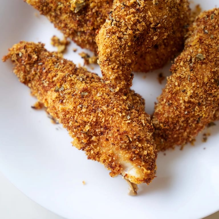 These air-fried Crispy Chicken Tenders are perfectly fried with a delightful crunch, great for lunch or dinner.