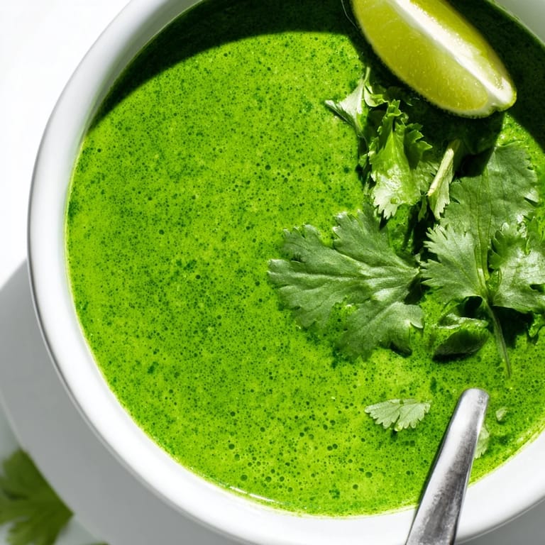 Savor this delicious Spinach Coriander Lemongrass Soup, a comforting vegan starter.