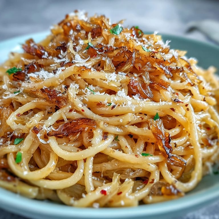 Serve this Cabbage Pasta With Garlic and Parmesan topped with fresh parsley and extra grated cheese.