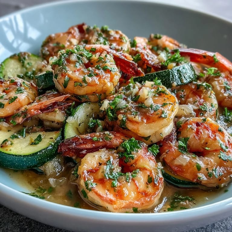 Easy keto lemon butter shrimp and zucchini packets, packed with garlic and herbs, perfect for a light, satisfying meal.