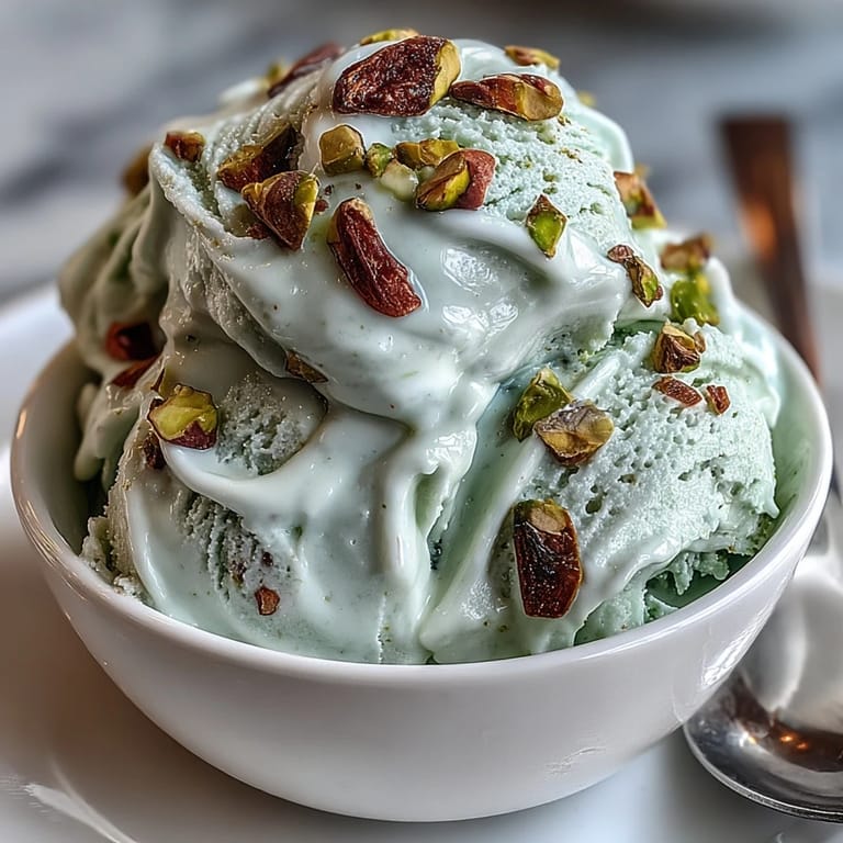 Luxurious Italian pistachio gelato with deep nutty flavor and velvety texture.