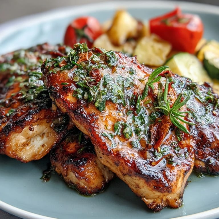 Juicy chicken breasts baked alongside crisp-tender vegetables in a fragrant lemon-garlic marinade, creating a simple and healthy one-pan meal perfect for busy weeknights.