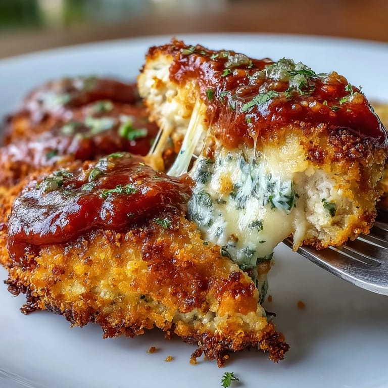 Classic chicken Parmesan made in the air fryer, featuring crunchy coating, melted cheese, and fresh basil garnish.